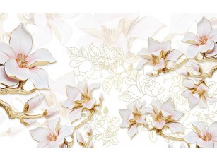 Фреска «Красивые белые цветы»
