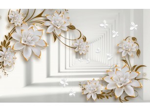 Фреска «Белые цветы и туннель»