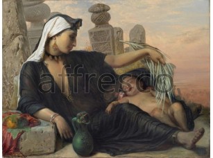 Картина: Элизабет Йерихау-Бауман, Египтянка Фелла и ее ребенок