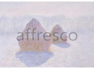Картина: Клод Моне, Стога, солнце и снег - фото (1)