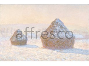 Картина: Клод Моне, Стог утром, эффект снега 3 - фото (1)