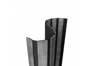 Гибкая акустическая панель №1 ARTIVA, черный войлок, 1200х600х9мм, рейки МДФ 25х6мм, бетон - фото (1)