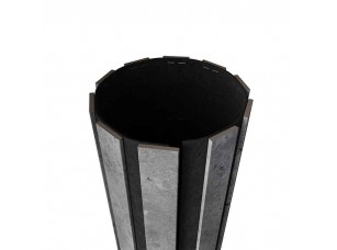 Гибкая акустическая панель №1 ARTIVA, черный войлок, 1200х600х9мм, рейки МДФ 25х6мм, бетон - фото (2)