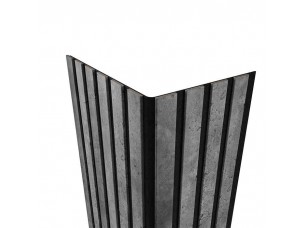 Гибкая акустическая панель №1 ARTIVA, черный войлок, 1200х600х9мм, рейки МДФ 25х6мм, бетон - фото (3)