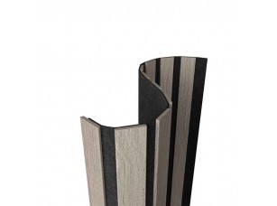 Гибкая акустическая панель №2 ARTIVA, черный войлок, 2750х600х9мм, рейки МДФ 40х6мм, дуб кремовый - фото (1)