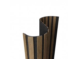 Гибкая акустическая панель №1 ARTIVA, черный войлок, 1200х600х9мм, рейки МДФ 25х6мм, дуб муссон - фото (1)