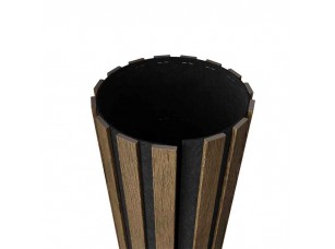 Гибкая акустическая панель №1 ARTIVA, черный войлок, 1200х600х9мм, рейки МДФ 25х6мм, дуб муссон - фото (2)