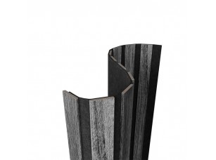 Гибкая акустическая панель №2 ARTIVA, черный войлок, 1200х600х9мм, рейки МДФ 40х6мм, дуб рейн - фото (1)