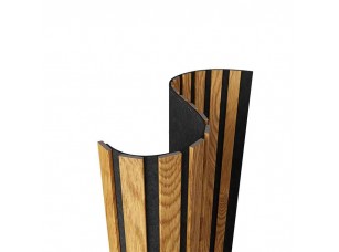 Гибкая акустическая панель №1 ARTIVA, черный войлок, 1200х600х9мм, рейки МДФ 25х6мм, дуб золотой - фото (1)