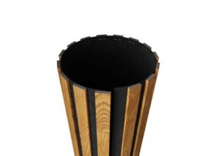 Гибкая акустическая панель №1 ARTIVA, черный войлок, 1200х600х9мм, рейки МДФ 25х6мм, дуб золотой - фото (2)