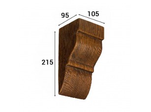 Консоль Cosca Deco для балки 120х120мм классика, дуб темный - фото (1)
