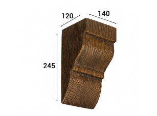 Консоль Cosca Deco для балки 150х120мм классика, дуб темный - фото (1)