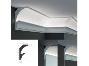 Угловой встраиваемый потолочный карниз Tesori KD 202 для установки подсветки потолка