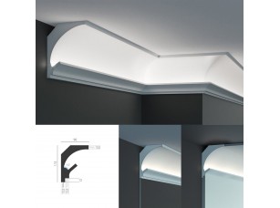 Угловой встраиваемый потолочный карниз Tesori KD 204 для установки подсветки потолка