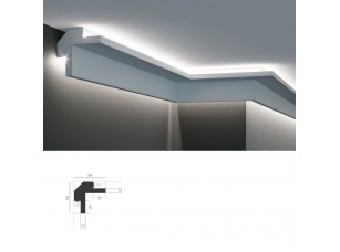 Угловой потолочный карниз Tesori KD 503 для установки подсветки стен и потолка