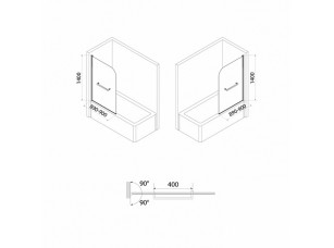 Душевая шторка на ванну, RAY6CS9i90 - фото (2)