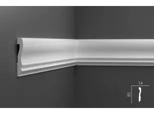 Молдинг настенный гладкий из экополимера Cosca MX029 85 x 14
