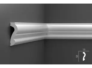 Молдинг настенный гладкий из экополимера Cosca MX024 58 x 19