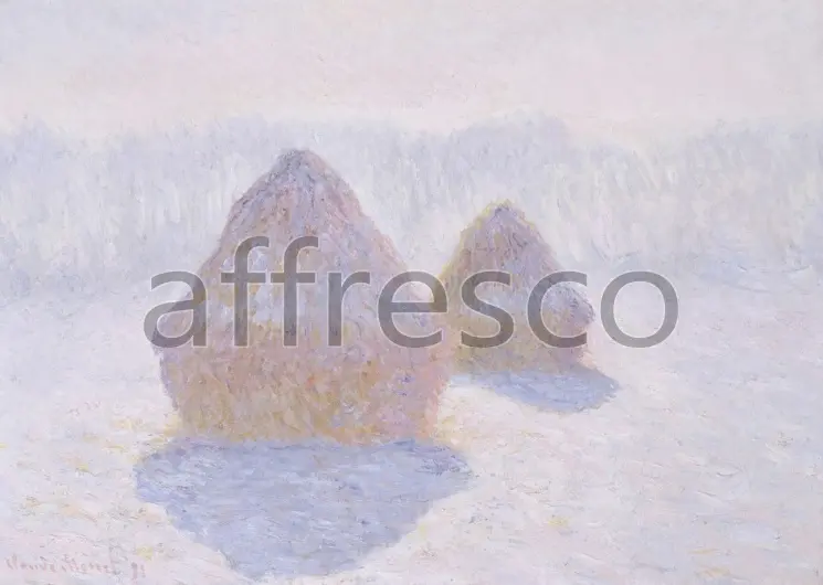 Картина: Клод Моне, Стога, солнце и снег купить в Санкт-Петербурге
