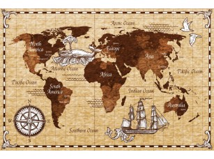 Фреска «Карта старинная с китом» - фото (1)
