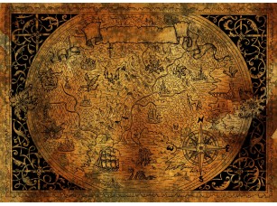 Фреска «Старинная карта с драконами»