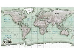 Фреска «Карта мира в нежных тонах» - фото (1)