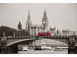 Фреска «Мост через Темзу, красный автобус»