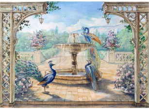 Фреска «Павлины и фонтан»