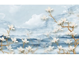 Фреска «Белые листья сакуры» - фото (1)