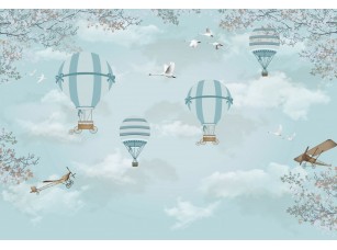 Фреска «Воздушные шары и лебеди» - фото (1)