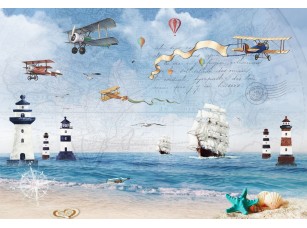 Фреска «Море, корабли и самолеты»