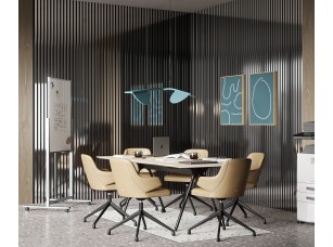 Комплект акуст.панелей, черный войлок, 1200х300х19мм, рейки ЭКОПОЛИМЕР, хром/2шт. - фото (3)