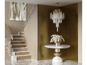 Комплект акуст.панелей, черный войлок, 600х300х19мм, рейки ЭКОПОЛИМЕР, золото матовое/2шт. - фото (3)