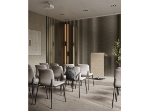 Комплект акуст.панелей, черный войлок, 3000х300х19мм, рейки ЭКОПОЛИМЕР, платина матовая/2шт. - фото (3)