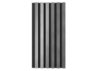 Комплект акуст.панелей, черный войлок, 600х300х19мм, рейки ЭКОПОЛИМЕР хром матовый/2шт. - фото (2)