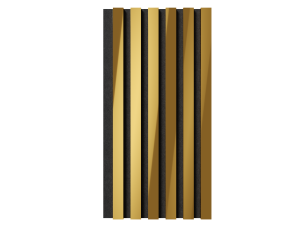 Комплект акуст.панелей, черный войлок, 600х300х19мм, рейки ЭКОПОЛИМЕР, желтое золото/2шт. - фото (2)