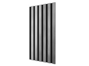 Комплект акуст.панелей, черный войлок, 600х300х19мм, рейки ЭКОПОЛИМЕР хром матовый/2шт. - фото (1)