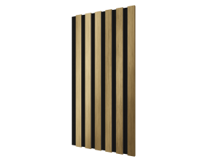 Комплект акуст.панелей, черный войлок, 600х300х19мм, рейки ЭКОПОЛИМЕР, золото матовое/2шт. - фото (1)