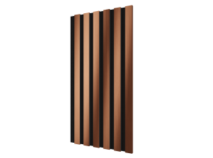 Комплект акуст.панелей, черный войлок, 600х300х19мм, рейки ЭКОПОЛИМЕР, красная медь/2шт. - фото (1)