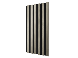 Комплект акуст.панелей, черный войлок, 600х300х19мм, рейки ЭКОПОЛИМЕР, платина матовая/2шт. - фото (1)