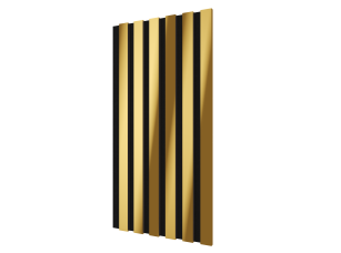 Комплект акуст.панелей, черный войлок, 600х300х19мм, рейки ЭКОПОЛИМЕР, желтое золото/2шт. - фото (1)