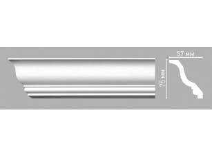 Плинтус потолочный гладкий Decomaster 96211/65 (75х57х2400мм)