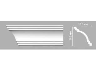 Плинтус потолочный гладкий Decomaster 96275/20 (140х142х2400мм)