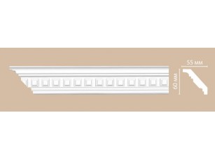 Потолочный плинтус с орнаментом Decomaster 95126 гибкий (60*55*2400)