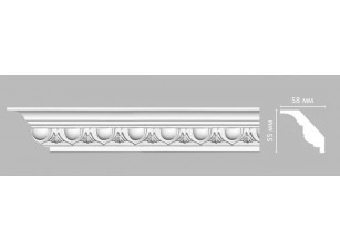 Потолочный плинтус с орнаментом Decomaster DT 13A (55*58*2400)