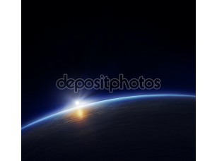 Фотообои «Планета Земля с восходящего солнца»