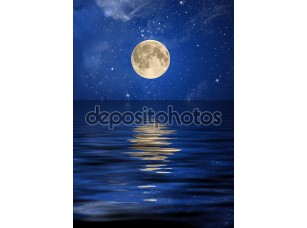 Фотообои «Отражение луны и звезд»