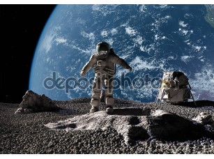 Фотообои «Астронавт на луне» - фото (1)