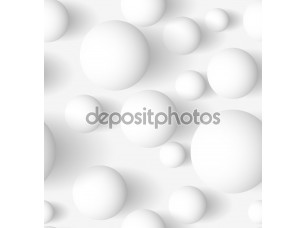 Фотообои «Бесшовные абстрактной 3D сферические белый фон» - фото (1)