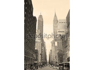 Фотообои «Города Нью-Йорка Манхэттен, уличные представления черный и белый» - фото (1)